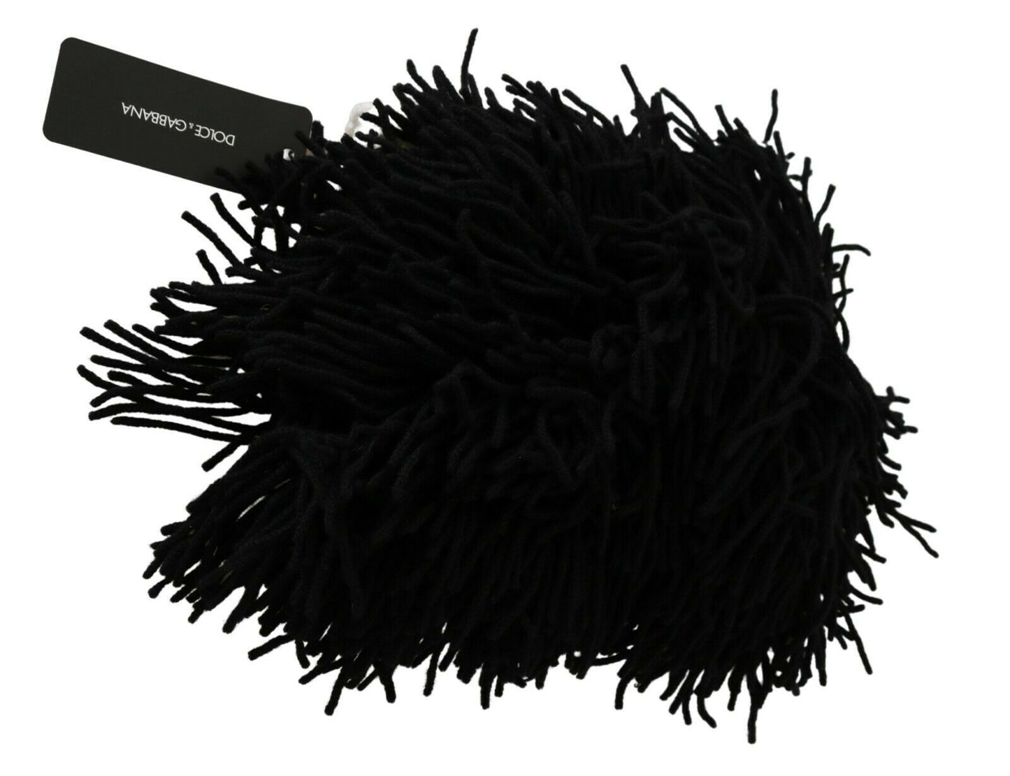 Dolce &amp; Gabbana – Schwarz-weiße Strickmütze aus Kaschmir mit Tiermuster