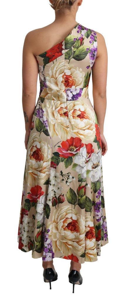 Dolce &amp; Gabbana Print Seidenstretch One-Shoulder-Kleid mit Blumenmuster