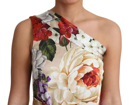 Dolce &amp; Gabbana Print Seidenstretch One-Shoulder-Kleid mit Blumenmuster