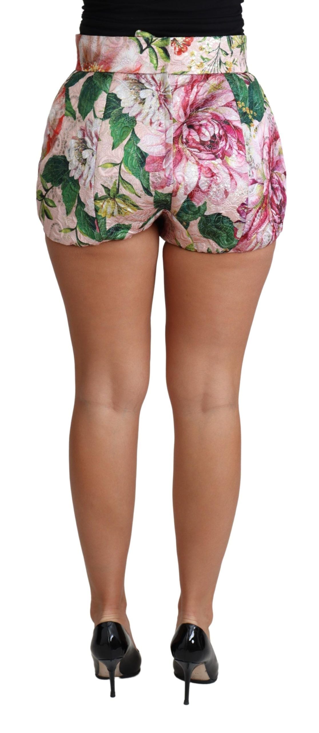 Dolce &amp; Gabbana – Hotpants-Shorts aus rosa Baumwolle mit Blumenmuster