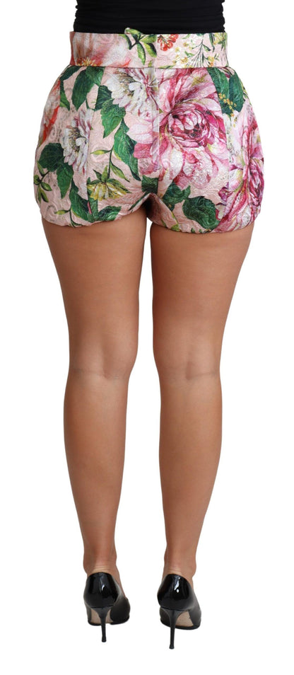 Dolce &amp; Gabbana – Hotpants-Shorts aus rosa Baumwolle mit Blumenmuster