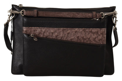 Dolce &amp; Gabbana – Schultertasche Alta Sartoria aus exotischem Leder in Schwarz
