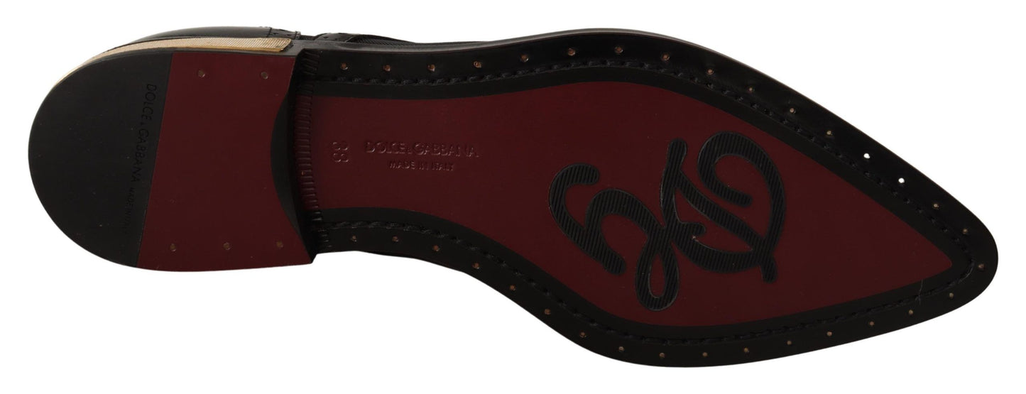 Dolce &amp; Gabbana – Broques aus transparentem Leder in Schwarz