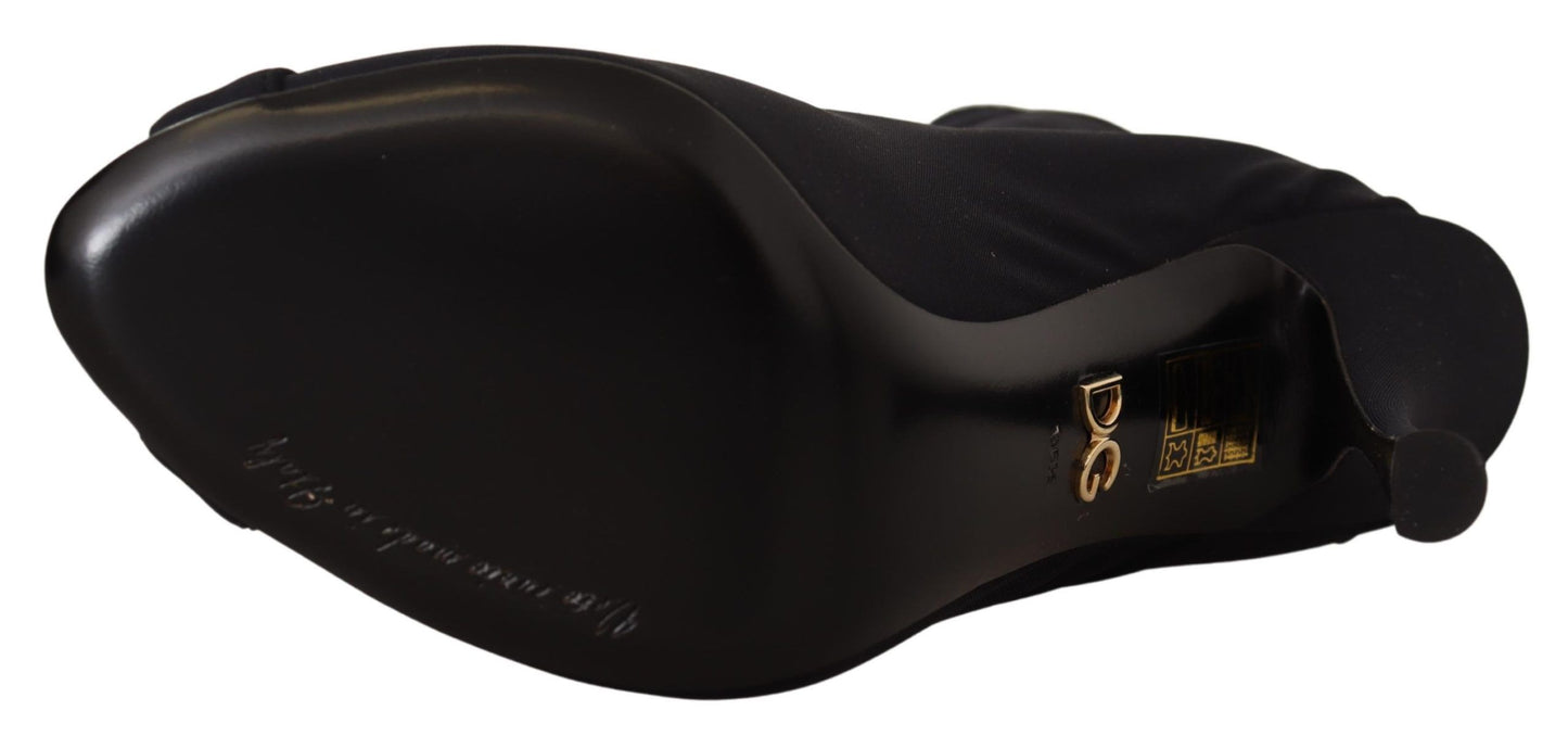 Dolce &amp; Gabbana Schwarze Stretch-Kurze Stiefeletten