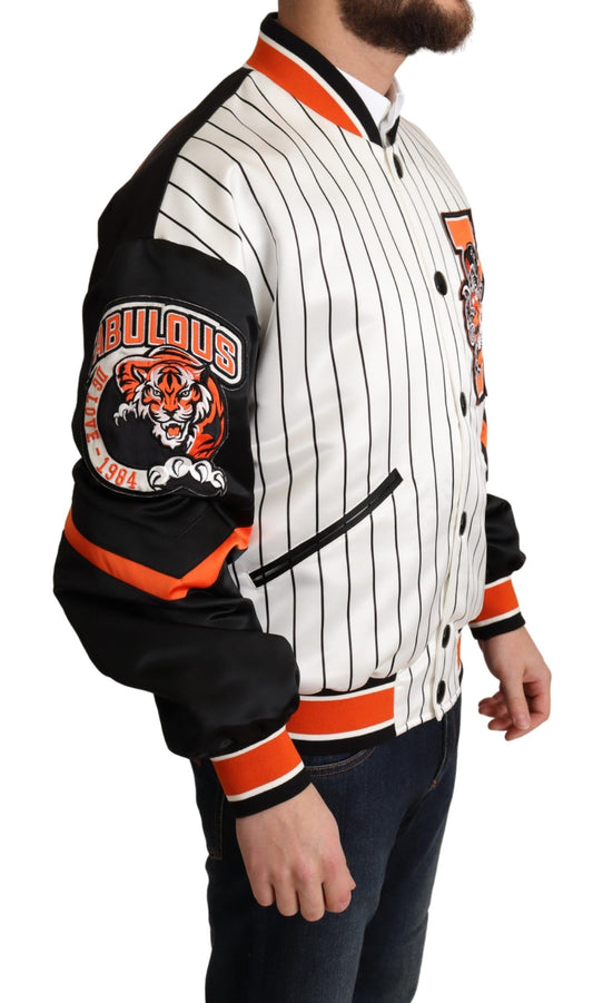 Dolce &amp; Gabbana – Mehrfarbige Bomberjacke mit King-Logo #DGMILLENNIALS