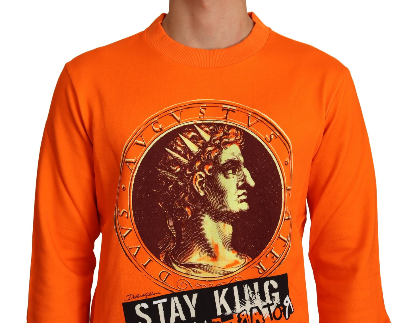 Dolce &amp; Gabbana Orange King Caesar Baumwollpullover
