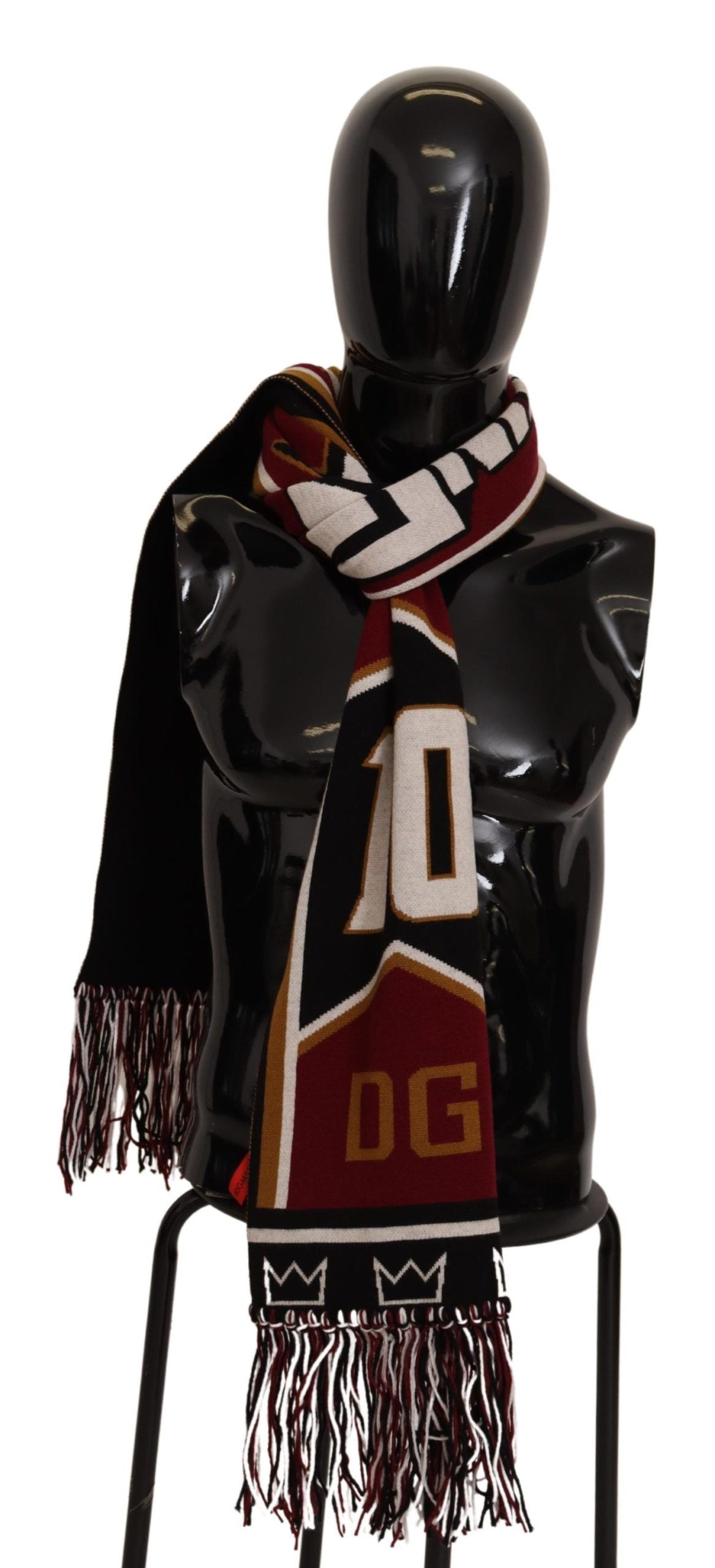 Dolce &amp; Gabbana – Mehrfarbiger DG King-Schal aus Wollstrick