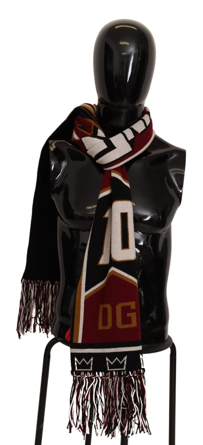 Dolce &amp; Gabbana – Mehrfarbiger DG King-Schal aus Wollstrick