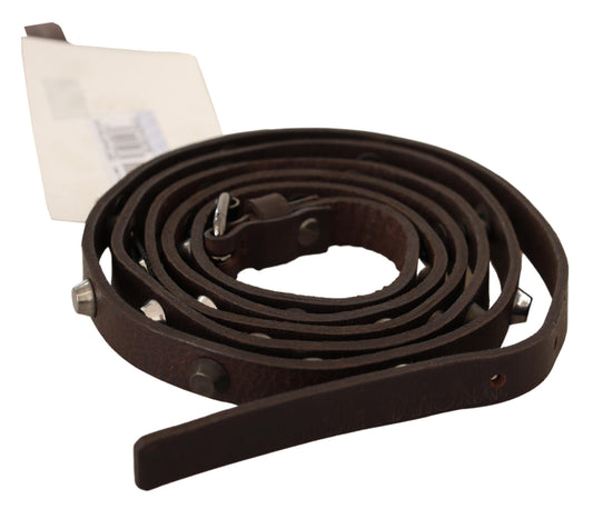 Costume National – Brauner Ledergürtel mit silberfarbener Schnalle