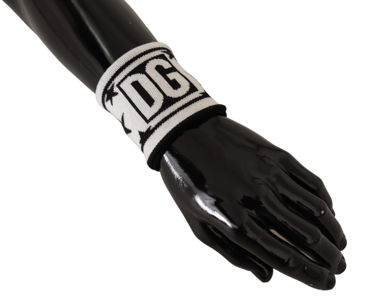 Dolce &amp; Gabbana – Armband aus weißer und schwarzer Wolle mit Logo #DGMILLENNIALS