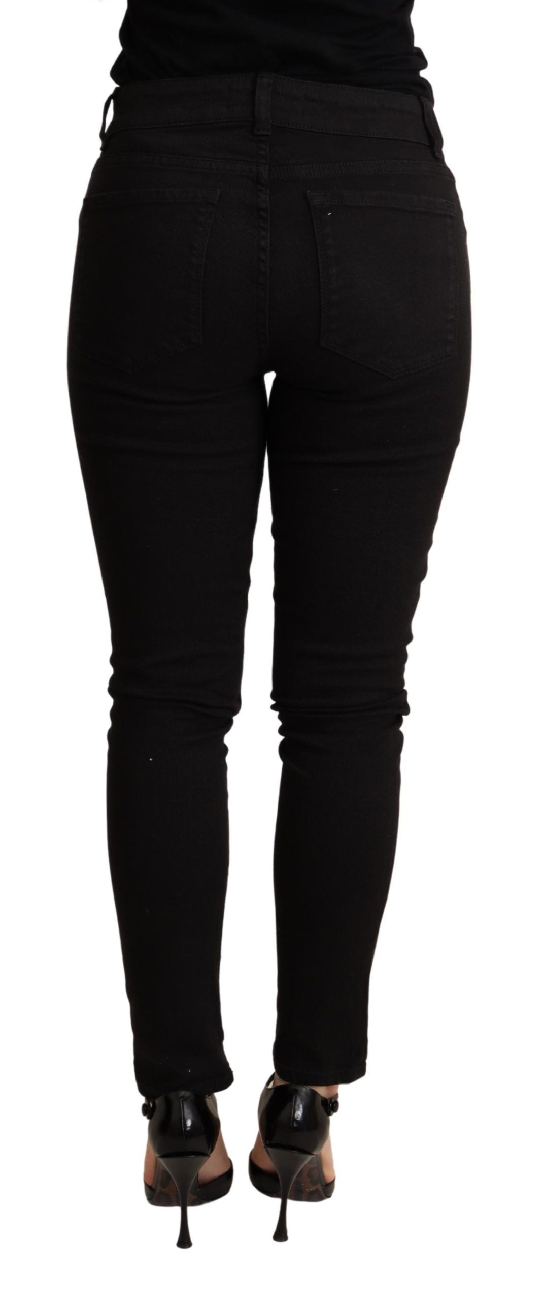 Dolce &amp; Gabbana – Schwarze Skinny-Jeanshose aus Baumwollstretch