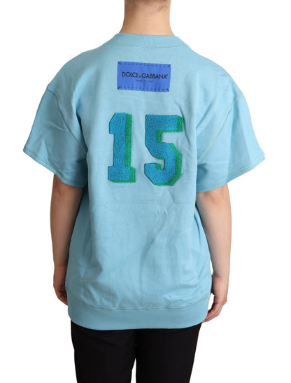 Dolce &amp; Gabbana Blaues T-Shirt mit Herzkönigin-Karte