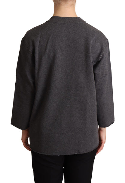 Dolce &amp; Gabbana Grau bestickter Damenpullover