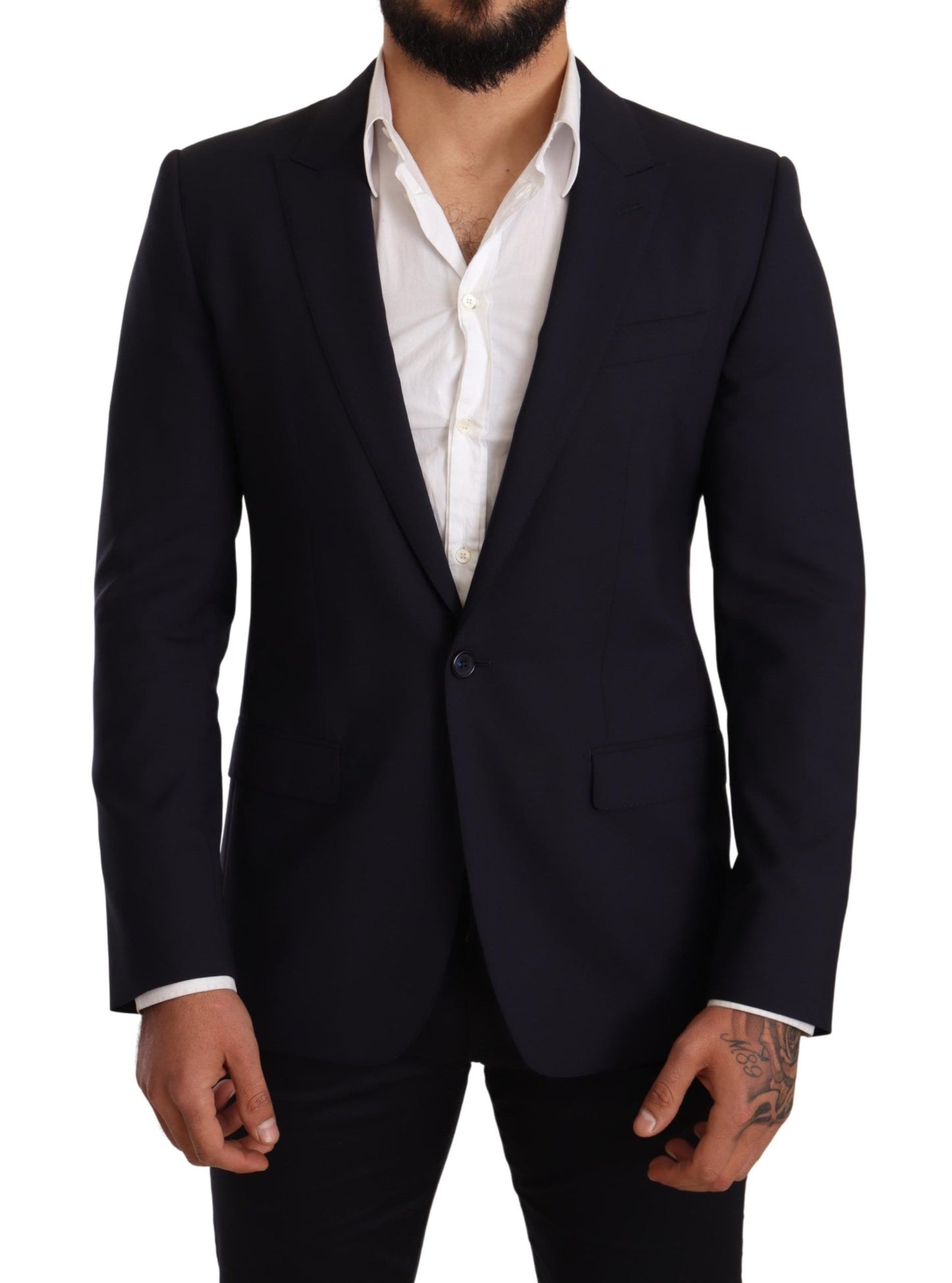 Dolce &amp; Gabbana Marineblauer MARTINI-Blazer aus Wolle im Slim Fit
