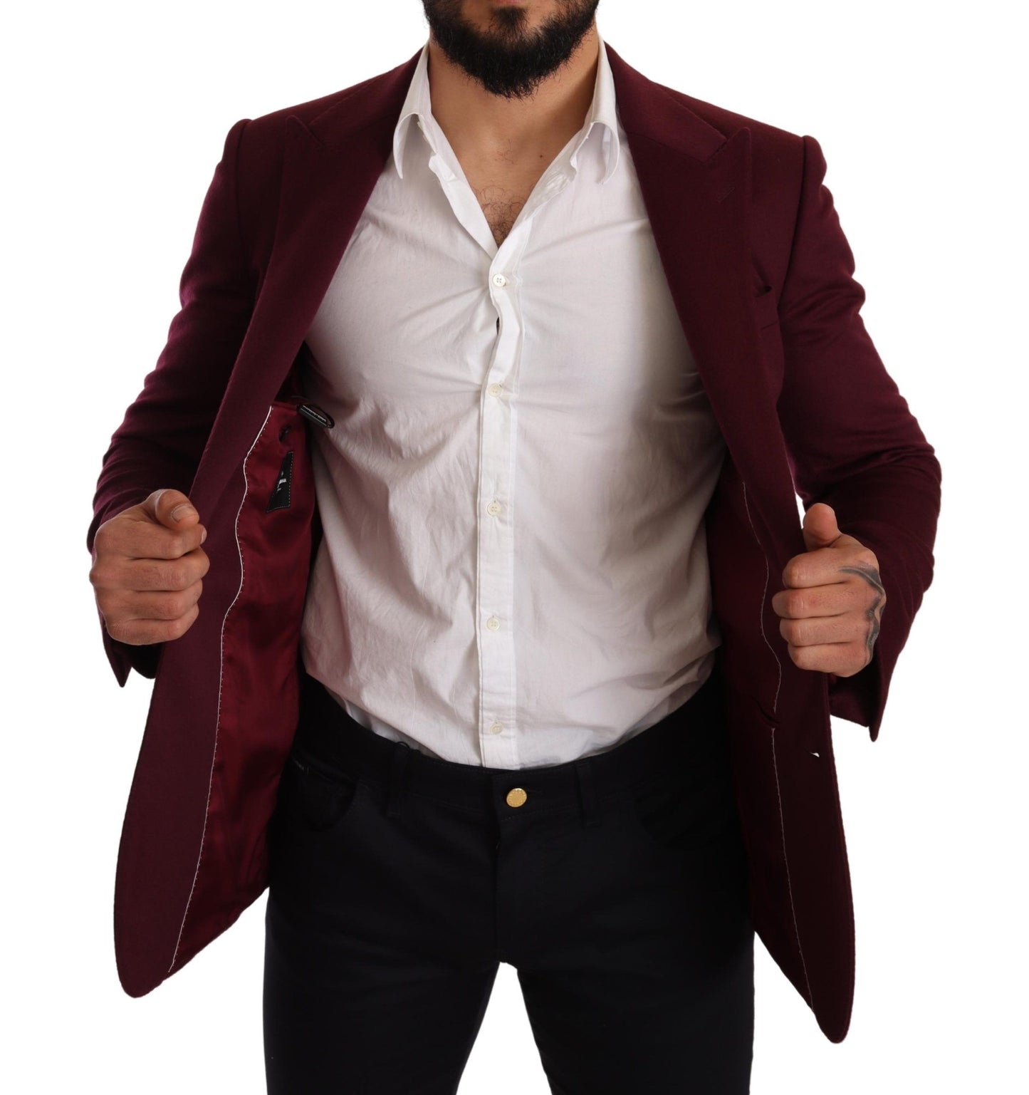 Dolce &amp; Gabbana – Kaschmir-Slim-Fit-Manteljacke mit Blazer in Kaschmirbraun