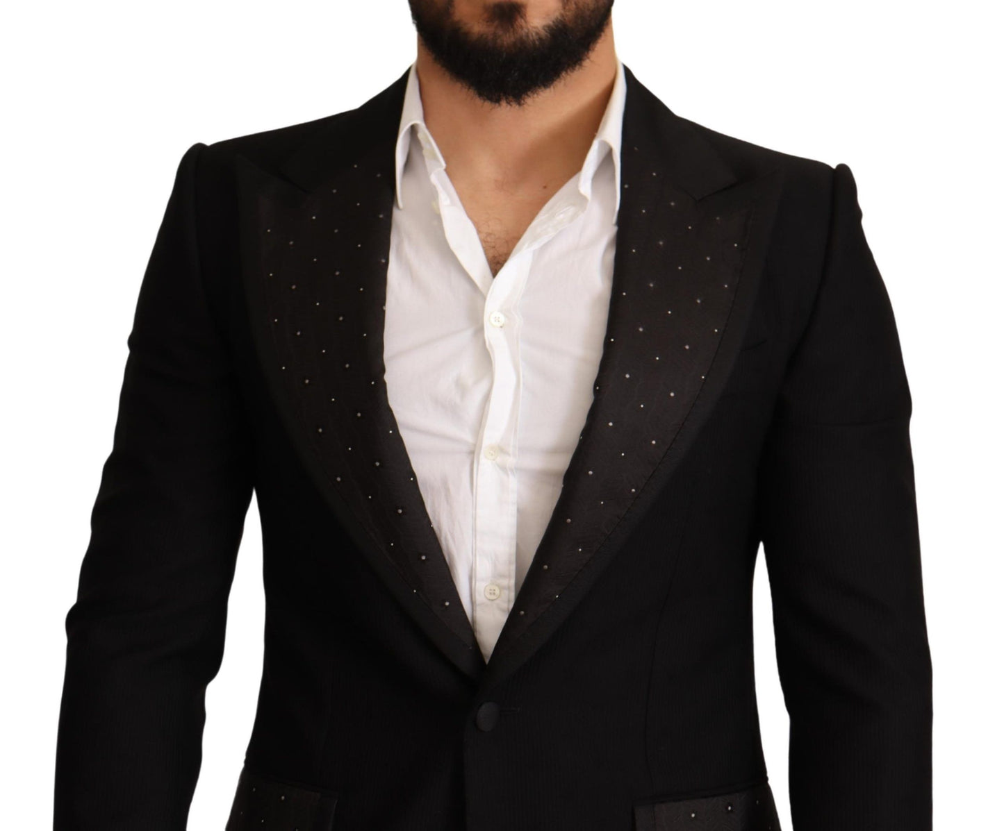 Dolce &amp; Gabbana – Schmal geschnittener Mantel-Blazer aus schwarzer Wolle