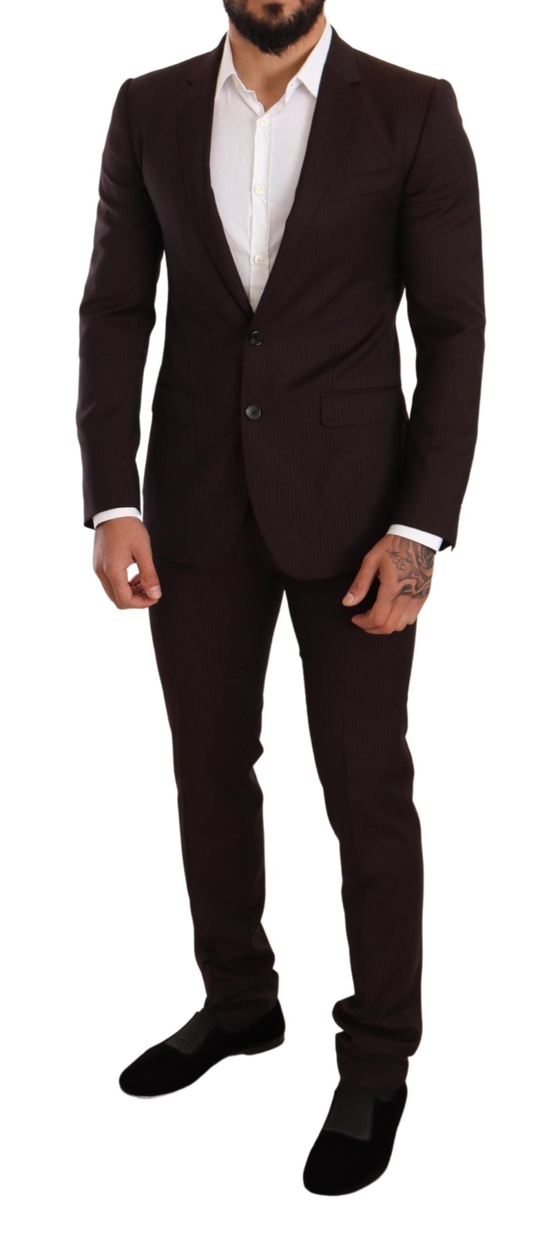 Dolce &amp; Gabbana Bordeauxfarbener MARTINI Slim Fit-Anzug aus Wolle