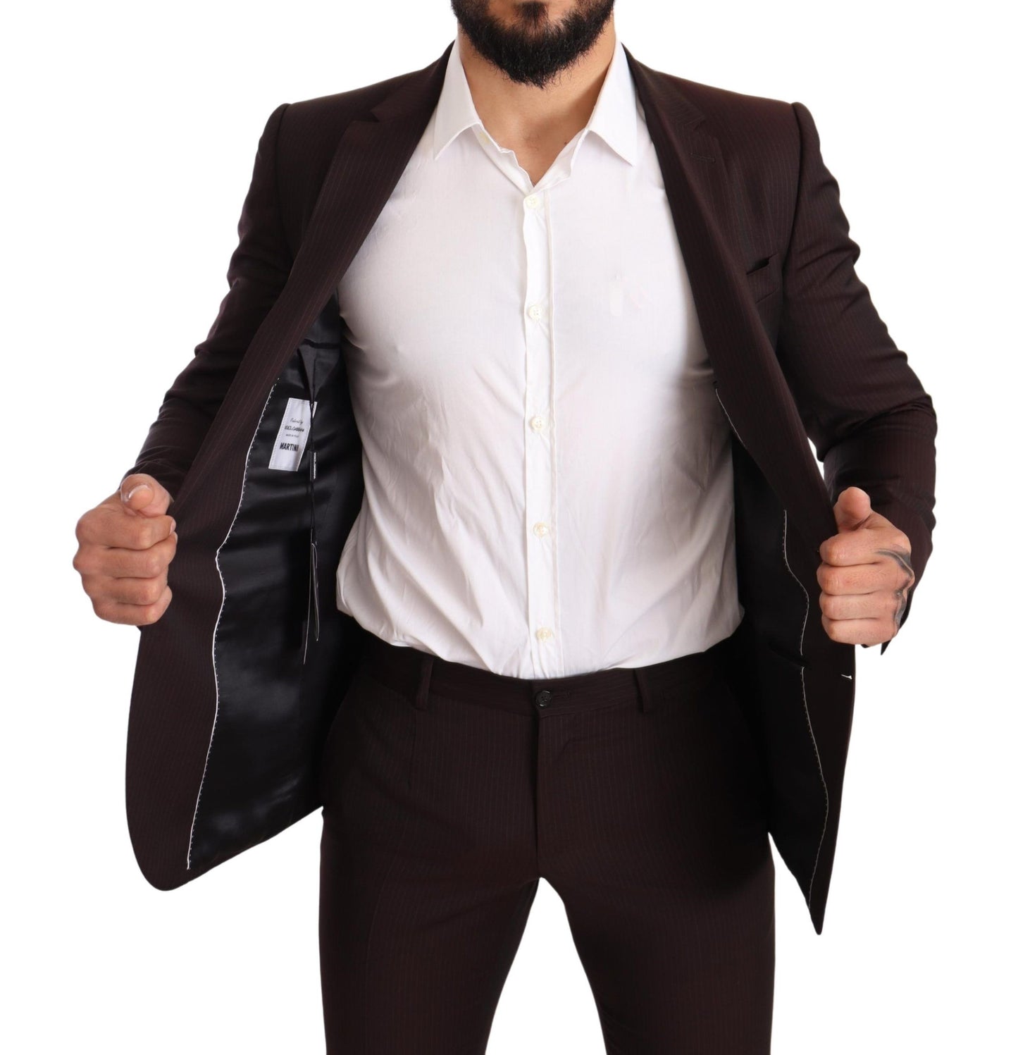 Dolce &amp; Gabbana Bordeauxfarbener MARTINI Slim Fit-Anzug aus Wolle