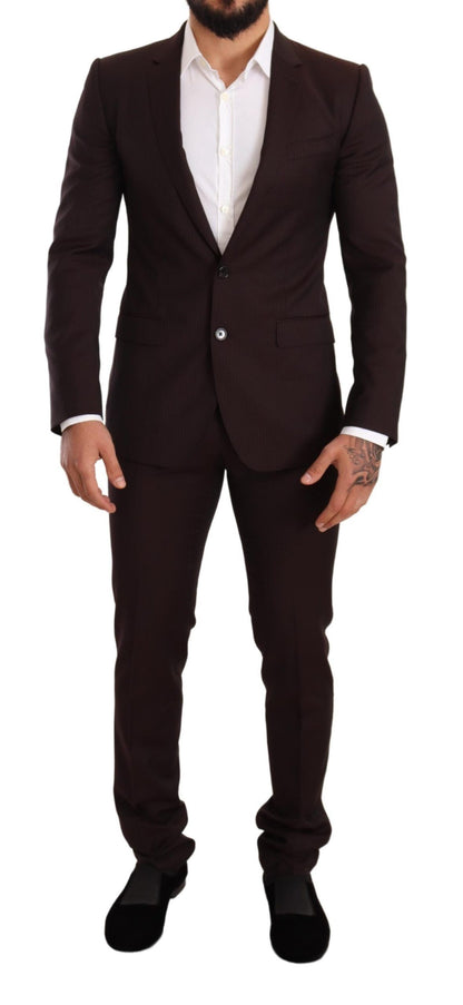 Dolce &amp; Gabbana Bordeauxfarbener MARTINI Slim Fit-Anzug aus Wolle