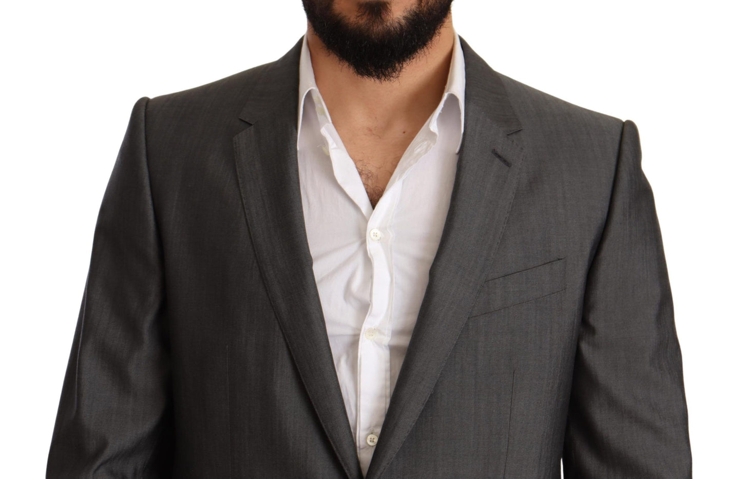 Dolce &amp; Gabbana Grau Metallic MARTINI Slim Fit Anzug