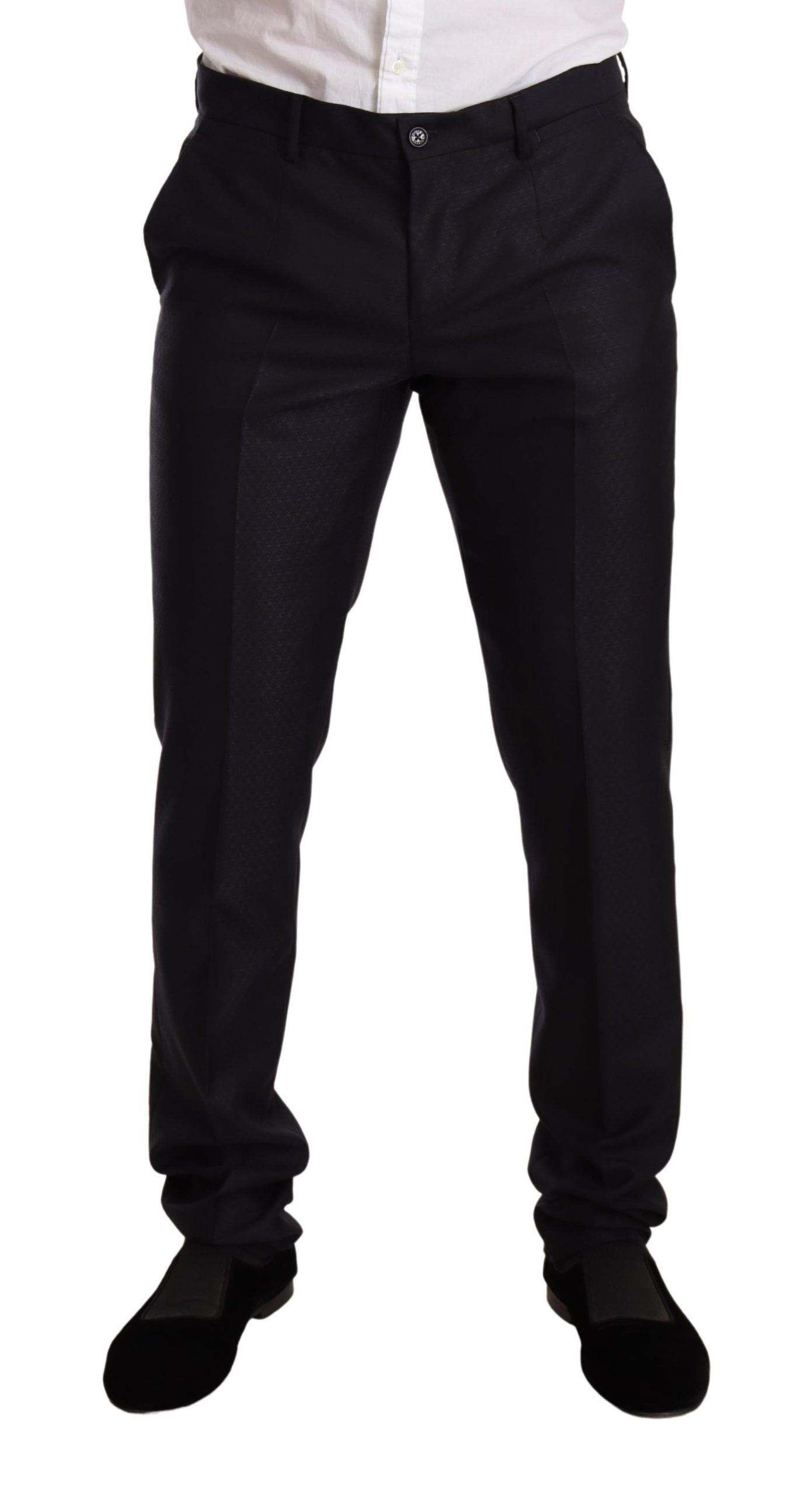 Dolce &amp; Gabbana – Blau gemusterter MARTINI SLIM FIT 2-teiliger Anzug