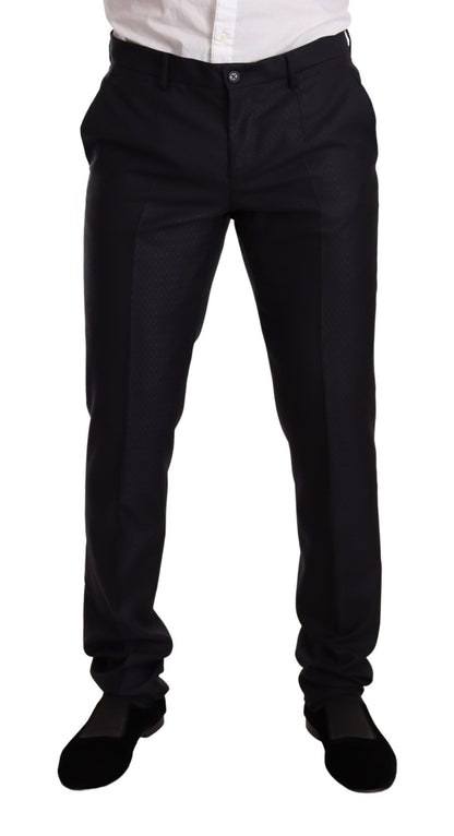 Dolce &amp; Gabbana – Blau gemusterter MARTINI SLIM FIT 2-teiliger Anzug
