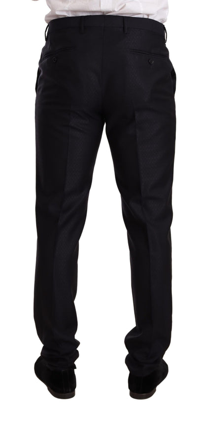 Dolce &amp; Gabbana – Blau gemusterter MARTINI SLIM FIT 2-teiliger Anzug