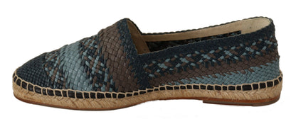 Dolce &amp; Gabbana – Buffalo-Espadrille-Schuhe in Blau und Grau