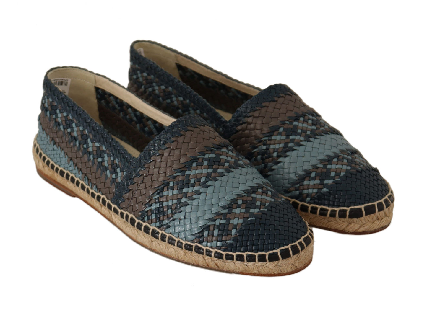 Dolce &amp; Gabbana – Buffalo-Espadrille-Schuhe in Blau und Grau