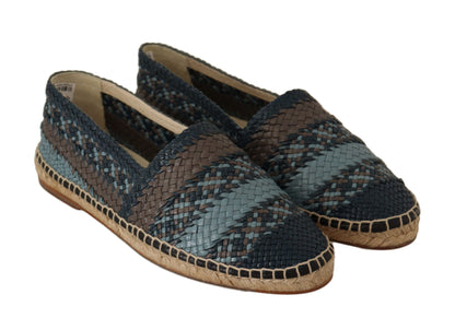 Dolce &amp; Gabbana – Buffalo-Espadrille-Schuhe in Blau und Grau