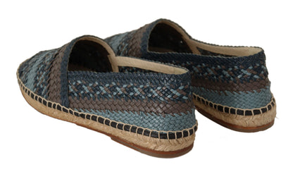 Dolce &amp; Gabbana – Buffalo-Espadrille-Schuhe in Blau und Grau