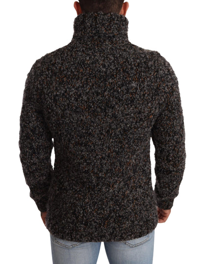 Dolce &amp; Gabbana Grauer Rollkragenpullover aus Wollmischung