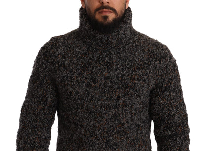 Dolce &amp; Gabbana Grauer Rollkragenpullover aus Wollmischung