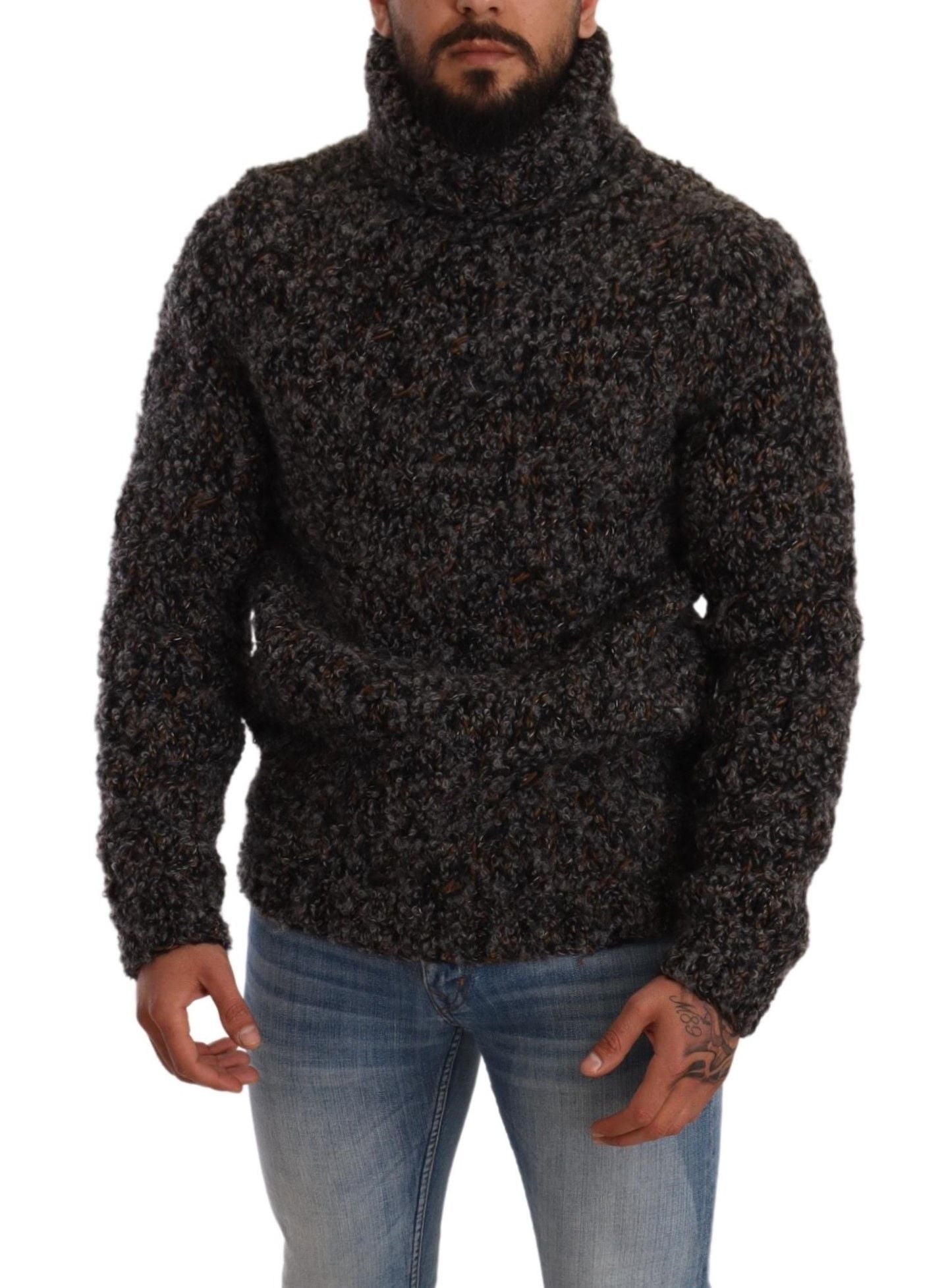 Dolce &amp; Gabbana Grauer Rollkragenpullover aus Wollmischung