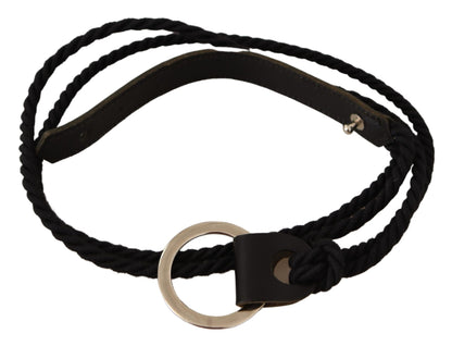 MILA SCHÖN Damengürtel aus schwarzem Leder mit Metallschnalle