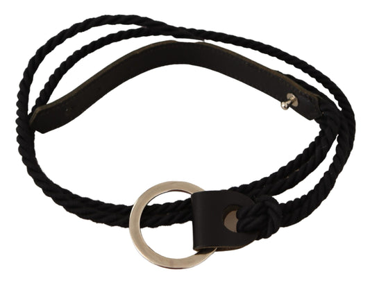 MILA SCHÖN Damengürtel aus schwarzem Leder mit Metallschnalle