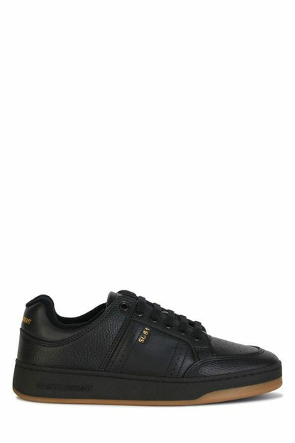 Saint Laurent Elegante schwarze Low-Top-Sneakers aus Leder