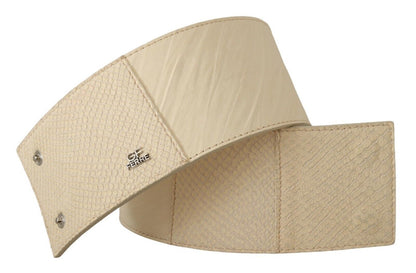 GF Ferre – Breiter, modischer Gürtel aus gewachster Baumwolle in Weiß