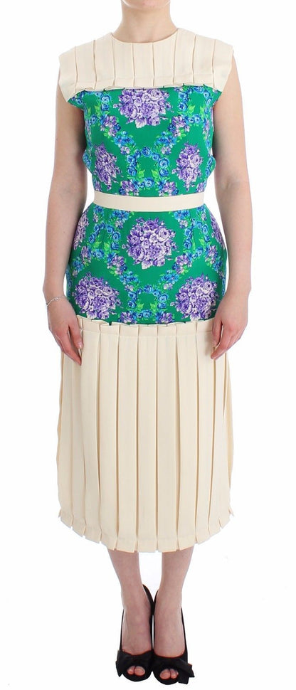 Caterina Gatta – Mehrfarbiges Kleid mit Blumenmuster und ärmellosem Kleid