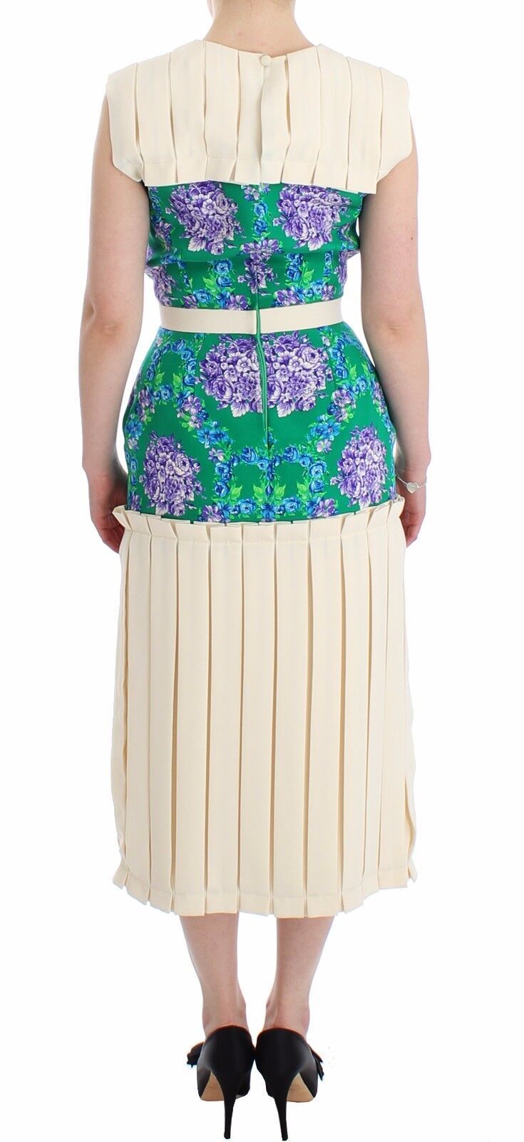 Caterina Gatta – Mehrfarbiges Kleid mit Blumenmuster und ärmellosem Kleid