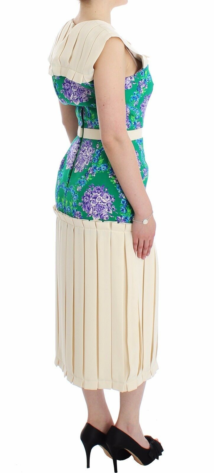 Caterina Gatta – Mehrfarbiges Kleid mit Blumenmuster und ärmellosem Kleid