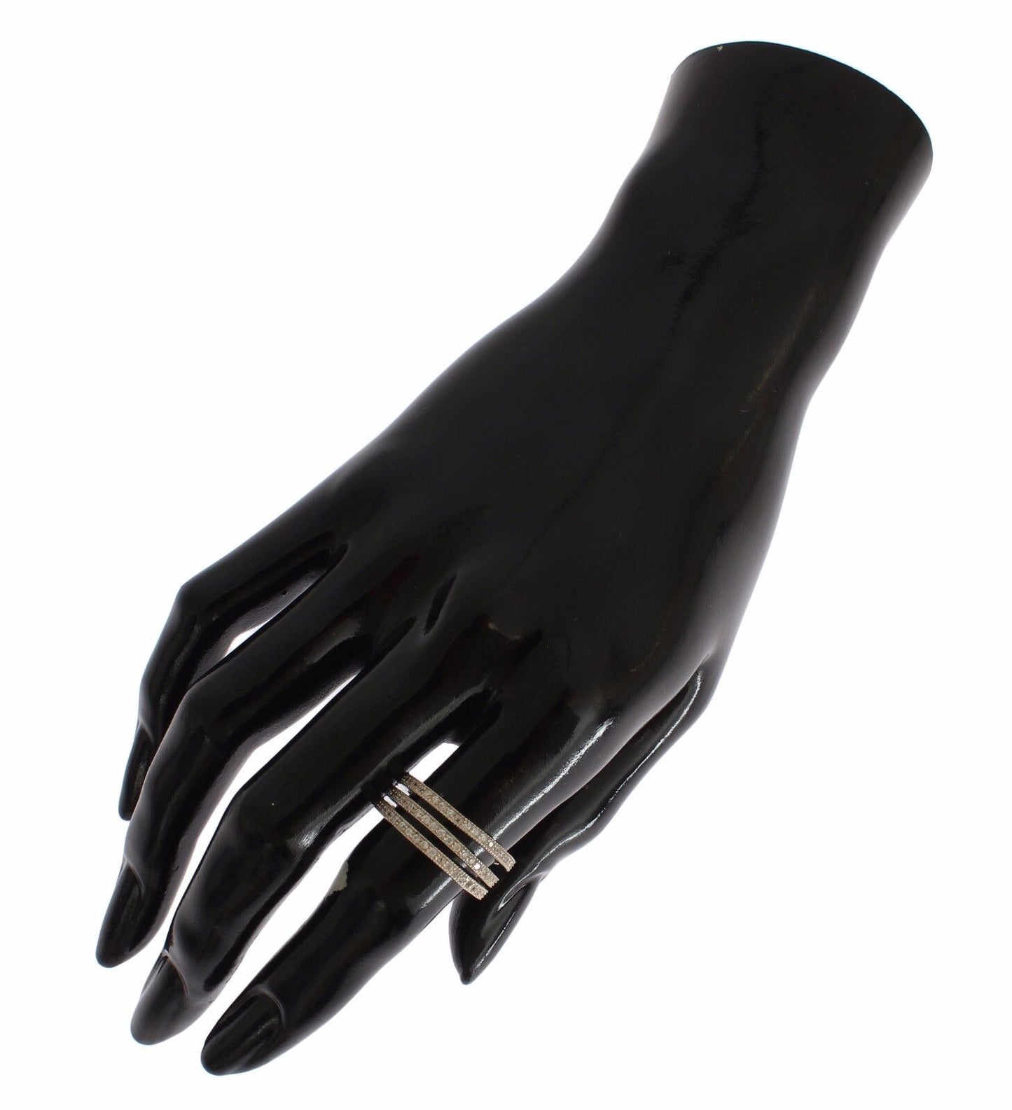 Nialaya Silver Damen-Ring aus 925er Sterlingsilber mit klarem Zirkonia