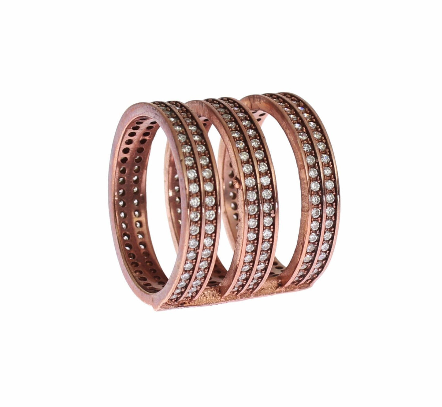 Nialaya Gold 925 Silber Klarer CZ Rosa Ring