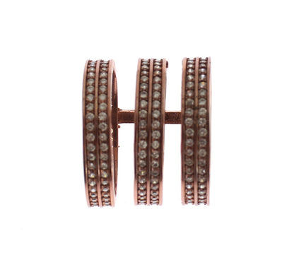 Nialaya Gold 925 Silber Klarer CZ Rosa Ring