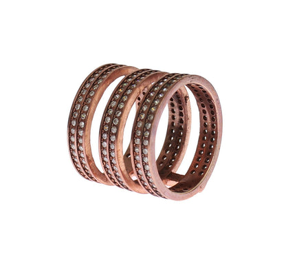 Nialaya Gold 925 Silber Klarer CZ Rosa Ring