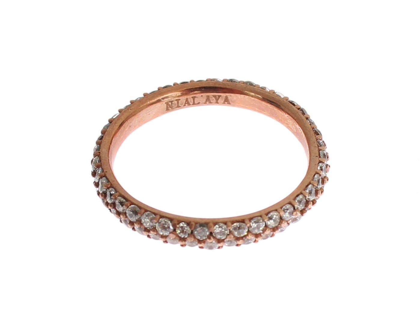Nialaya Ring aus Roségold und 925er Silber mit klaren Zirkoniasteinen