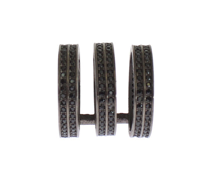 Nialaya Ring aus rhodiniertem 925er Silber mit schwarzen Zirkoniasteinen