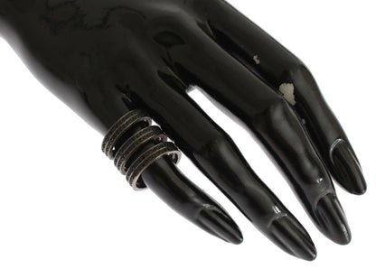 Nialaya Ring aus rhodiniertem 925er Silber mit schwarzen Zirkoniasteinen