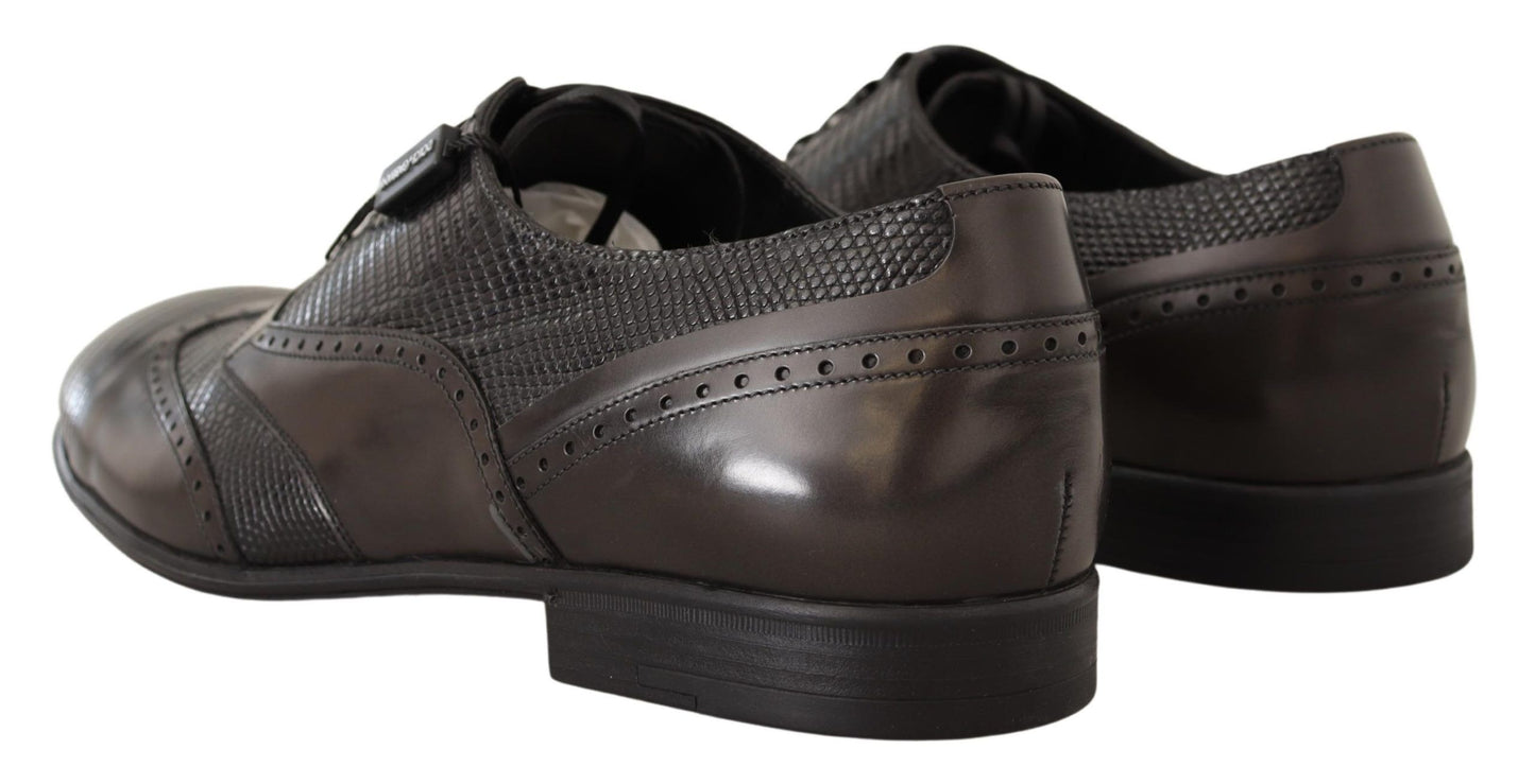 Dolce &amp; Gabbana – Oxford-Schuhe aus braunem Eidechsenleder
