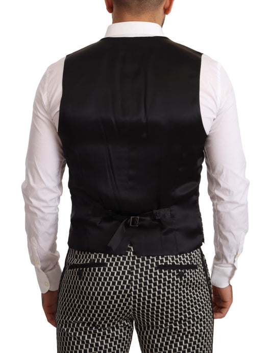 Dolce &amp; Gabbana – Schwarz-weiß kariertes 3-teiliges MARTINI-Anzug-Set